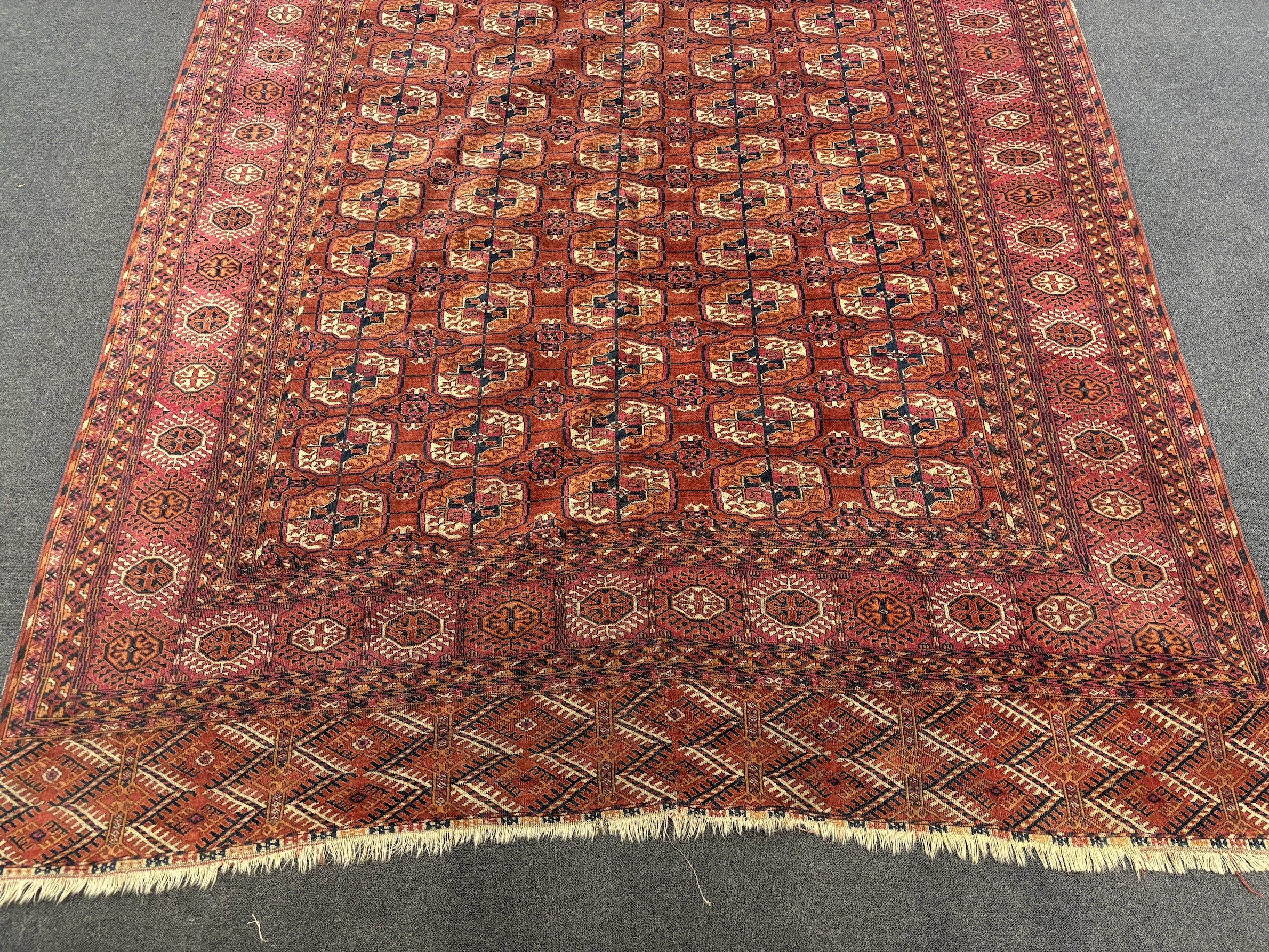 A Turkoman Tekke carpet, 19th century, 360 x 230cm